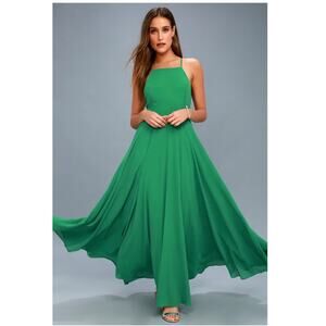 Lulus Mythical Green Maxi Dress Women's Fairycore Cottagecore Whimsical Formal M